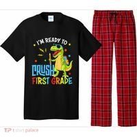 Back To School I'm Ready To Crush First Grade Dinosaur Pajama Set thumb 0