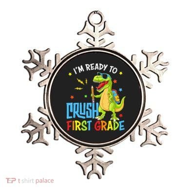 Back To School I'm Ready To Crush First Grade Dinosaur Ornament