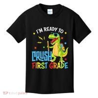 Back To School I'm Ready To Crush First Grade Dinosaur Kids T-Shirt thumb 0