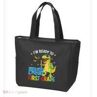 Back To School I'm Ready To Crush First Grade Dinosaur Tote Bag thumb 3