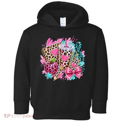Back To School Leopard Print Cute School Supplies Toddler Hoodie