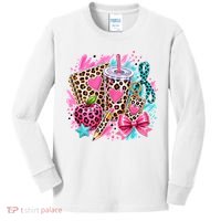 Back To School Leopard Print Cute School Supplies Kids Long Sleeve Shirt thumb 0