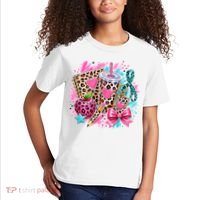 Back To School Leopard Print Cute School Supplies Kids T-Shirt thumb 2