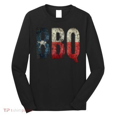 BBQ Texas State Flag Barbecue Long Sleeve Shirt