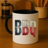 BBQ Texas State Flag Barbecue Coffee Mug thumb 4