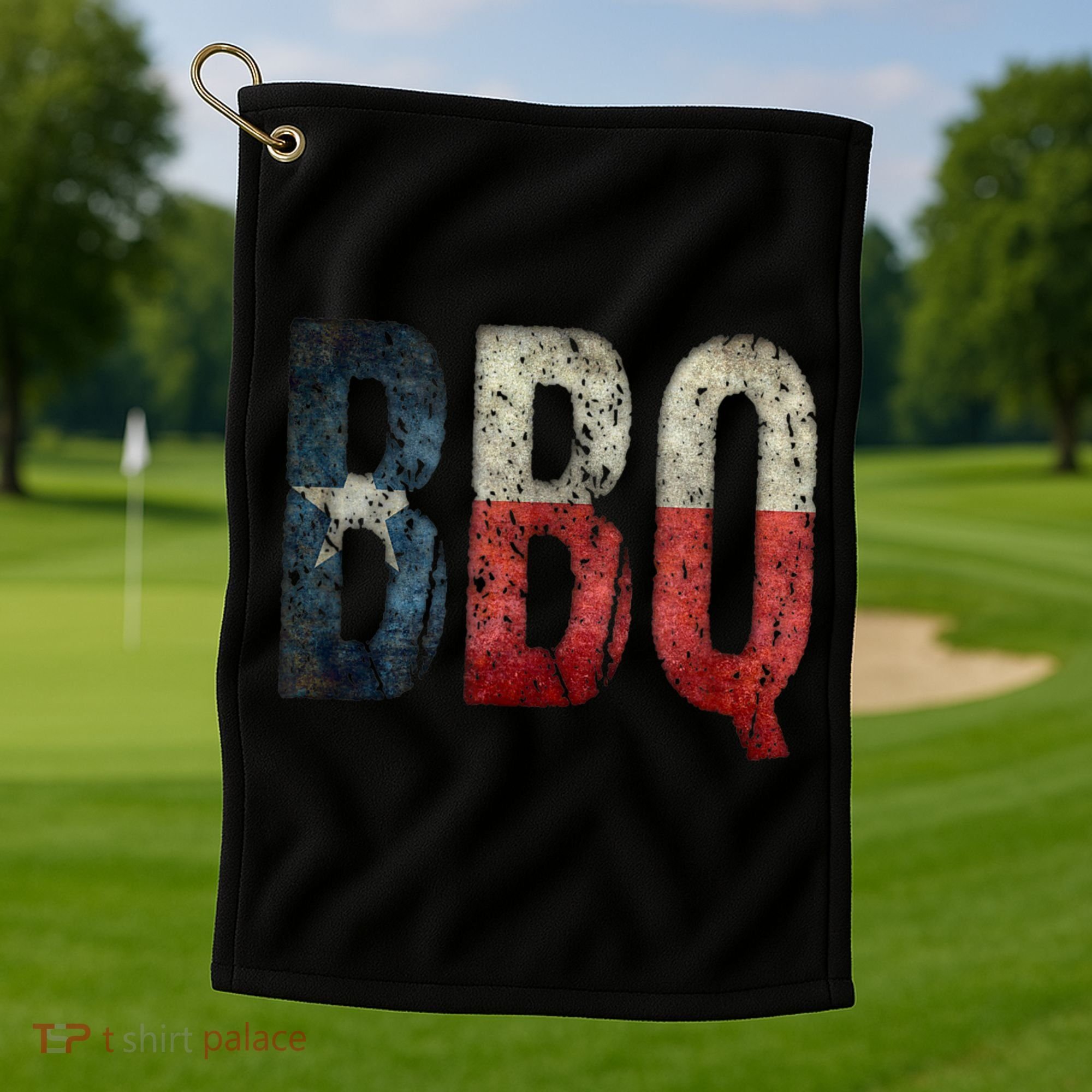BBQ Texas State Flag Barbecue Golf Towel