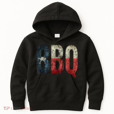 BBQ Texas State Flag Barbecue Kids Hoodie
