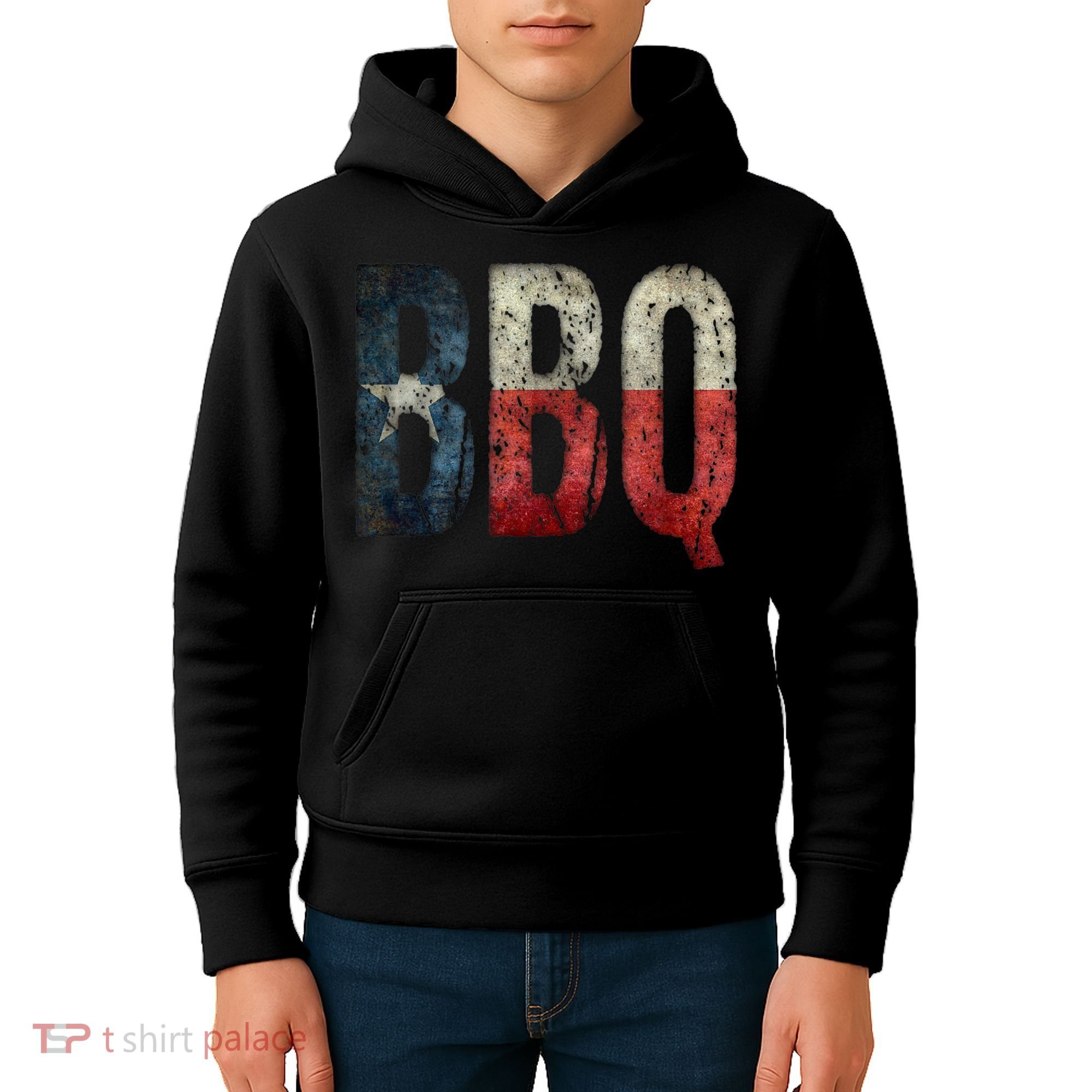 BBQ Texas State Flag Barbecue Kids Hoodie
