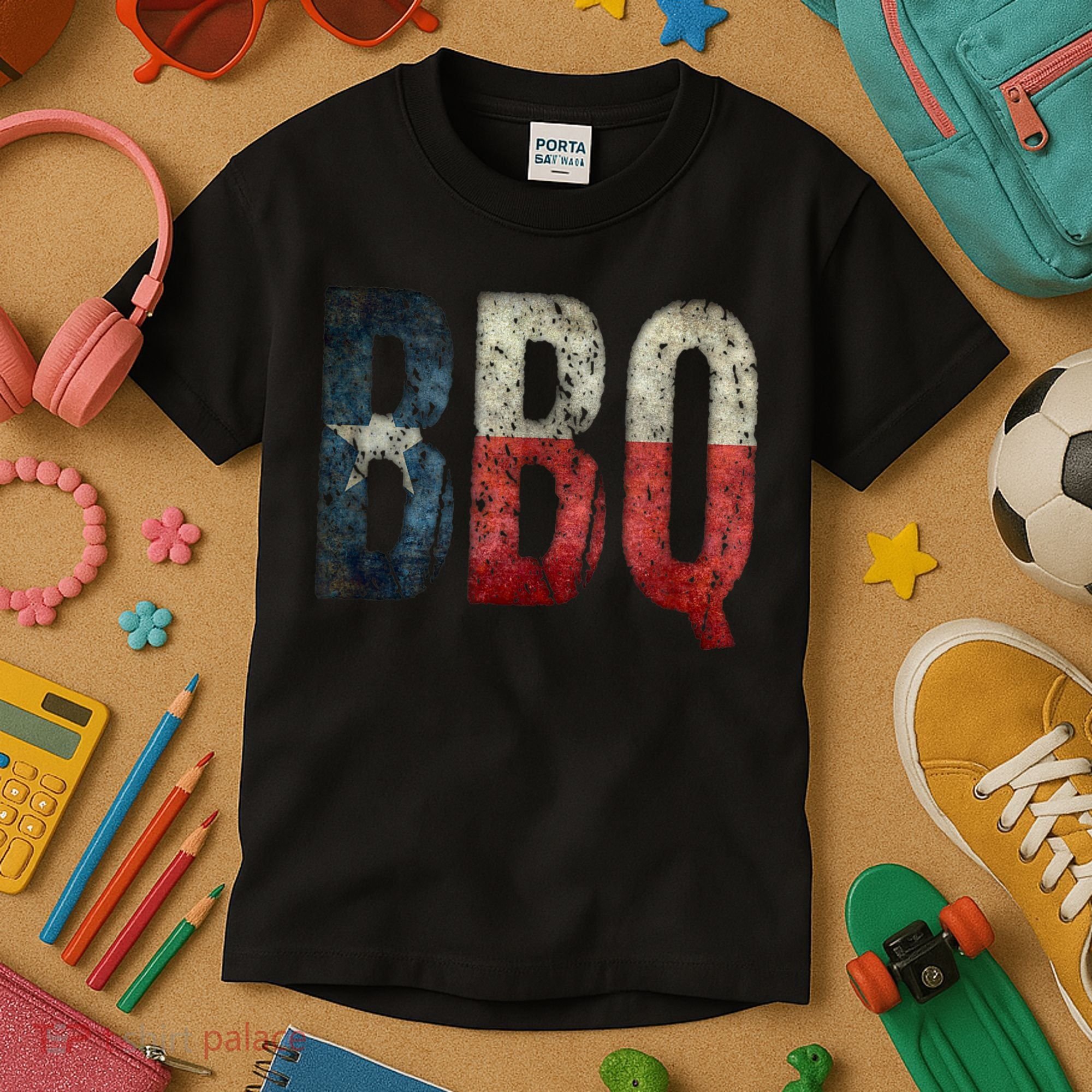 BBQ Texas State Flag Barbecue Kids T-Shirt