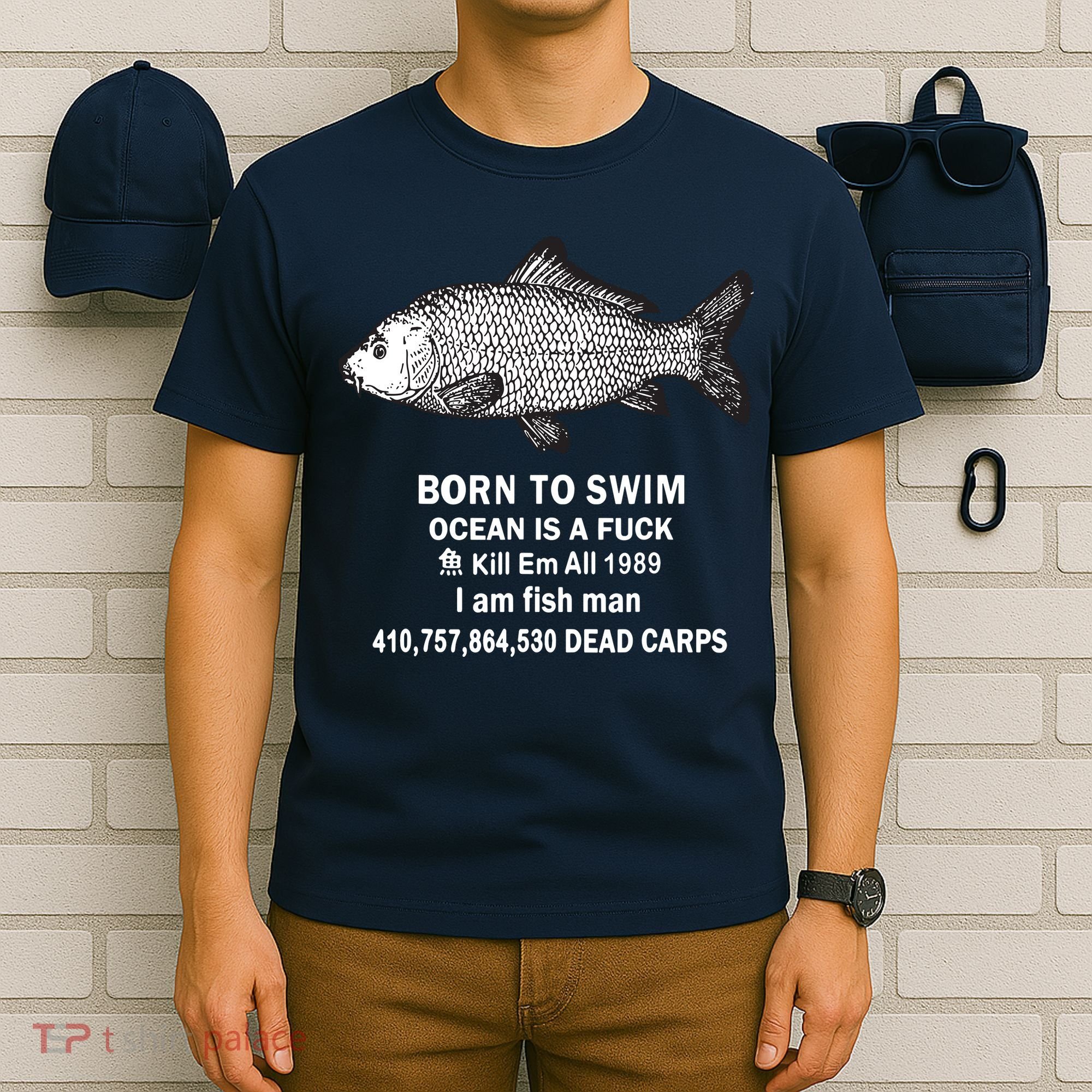 Born To Swim Ocean Is A Fuck Kill Em All 1989 T-Shirt