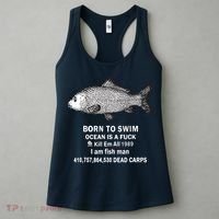 Born To Swim Ocean Is A Fuck Kill Em All 1989 Women's Tank Top thumb 3