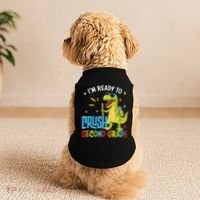 Back To School I'm Ready To Crush Second Grade Dinosaur Doggie Tank thumb 2