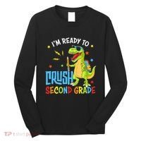 Back To School I'm Ready To Crush Second Grade Dinosaur Long Sleeve Shirt thumb 0