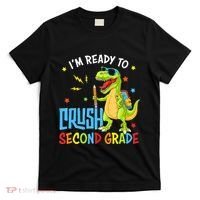 Back To School I'm Ready To Crush Second Grade Dinosaur T-Shirt thumb 0