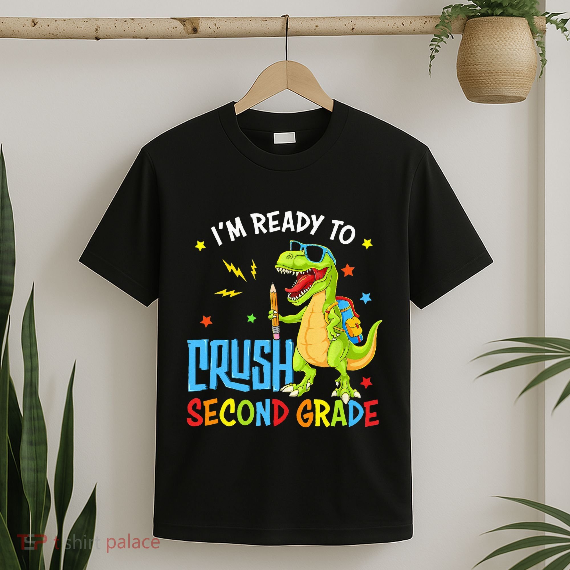 Back To School I'm Ready To Crush Second Grade Dinosaur T-Shirt