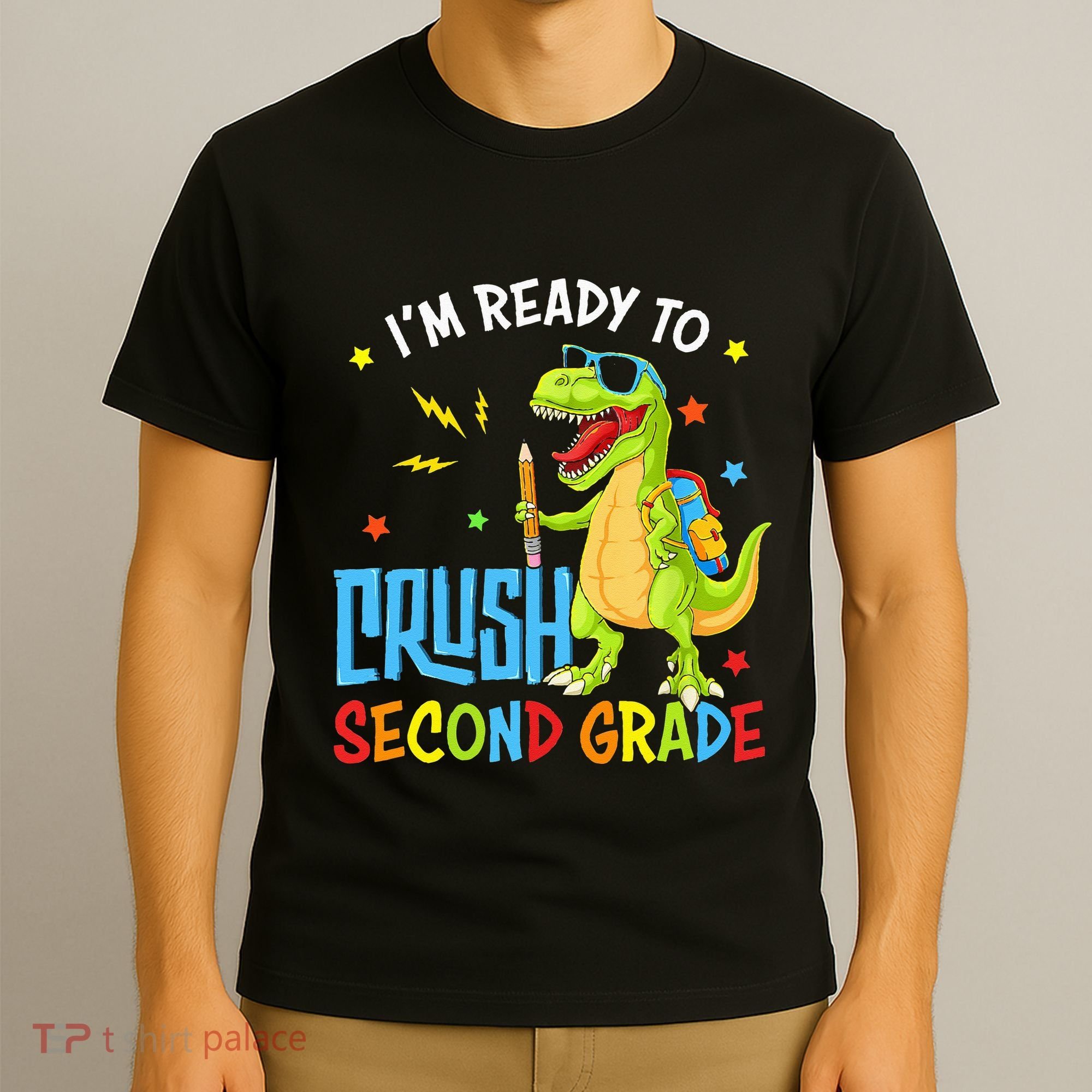 Back To School I'm Ready To Crush Second Grade Dinosaur T-Shirt