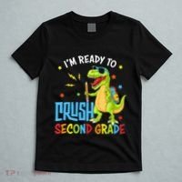 Back To School I'm Ready To Crush Second Grade Dinosaur T-Shirt thumb 5