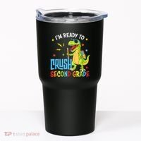 Back To School I'm Ready To Crush Second Grade Dinosaur Tumbler thumb 0