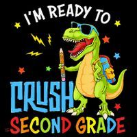 Back To School I'm Ready To Crush Second Grade Dinosaur Ornament thumb 1