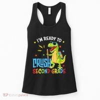 Back To School I'm Ready To Crush Second Grade Dinosaur Women's Tank Top thumb 0