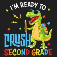 Back To School I'm Ready To Crush Second Grade Dinosaur Hat thumb 2