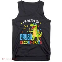 Back To School I'm Ready To Crush Second Grade Dinosaur Tank Top thumb 0