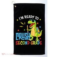 Back To School I'm Ready To Crush Second Grade Dinosaur Golf Towel thumb 0