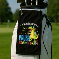 Back To School I'm Ready To Crush Second Grade Dinosaur Golf Towel thumb 2