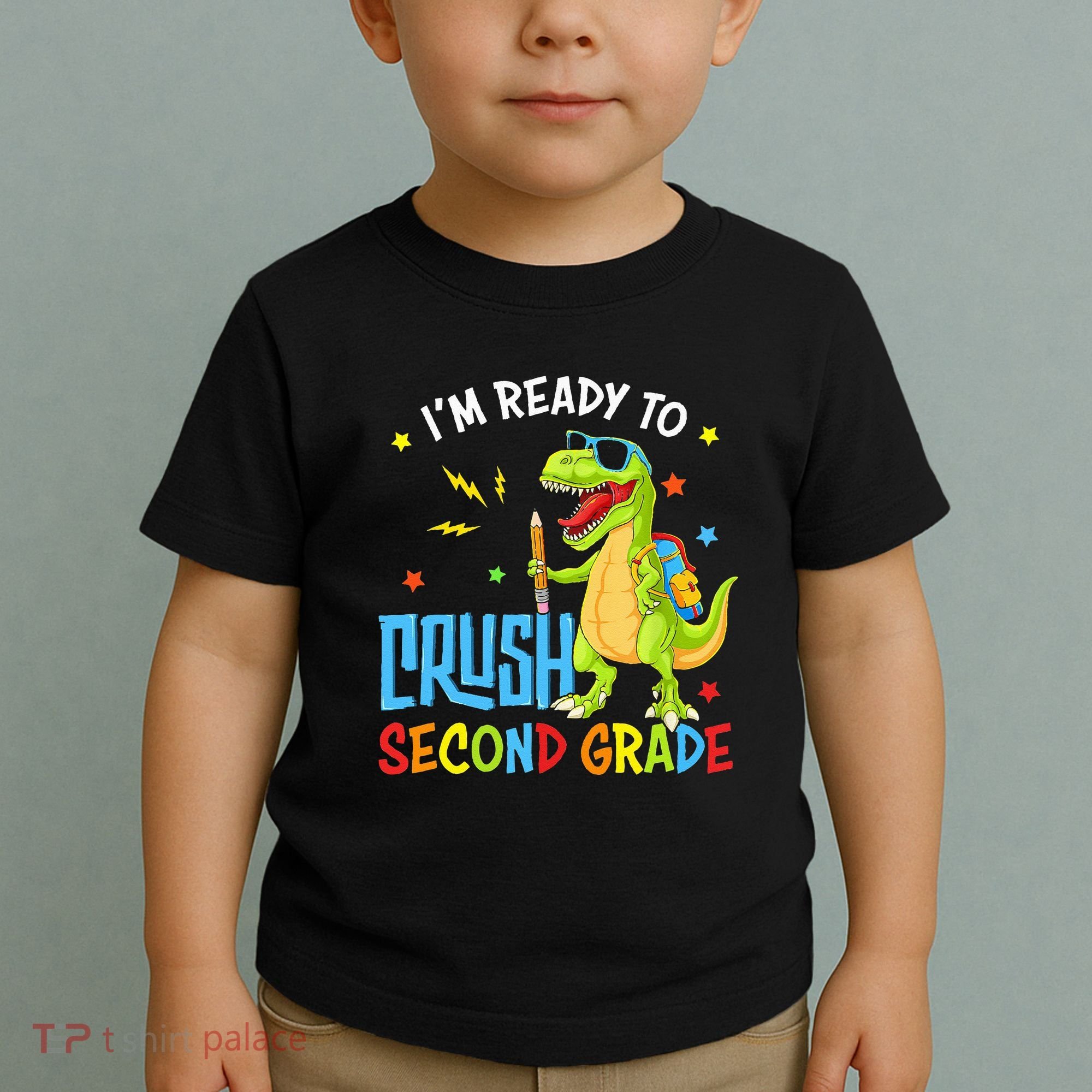 Back To School I'm Ready To Crush Second Grade Dinosaur Toddler T-Shirt