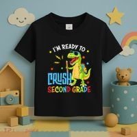 Back To School I'm Ready To Crush Second Grade Dinosaur Toddler T-Shirt thumb 3