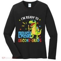 Back To School I'm Ready To Crush Second Grade Dinosaur Women's Long Sleeve Shirt thumb 0