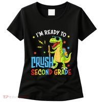 Back To School I'm Ready To Crush Second Grade Dinosaur Women's T-Shirt thumb 0