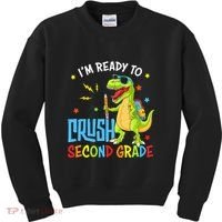 Back To School I'm Ready To Crush Second Grade Dinosaur Kids Sweatshirt thumb 0