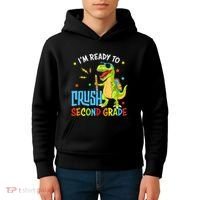 Back To School I'm Ready To Crush Second Grade Dinosaur Kids Hoodie thumb 4