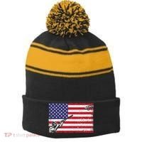 Best Trap Shooting Skeet Shooting Clay Target Stripe Pom Pom Beanie thumb 0