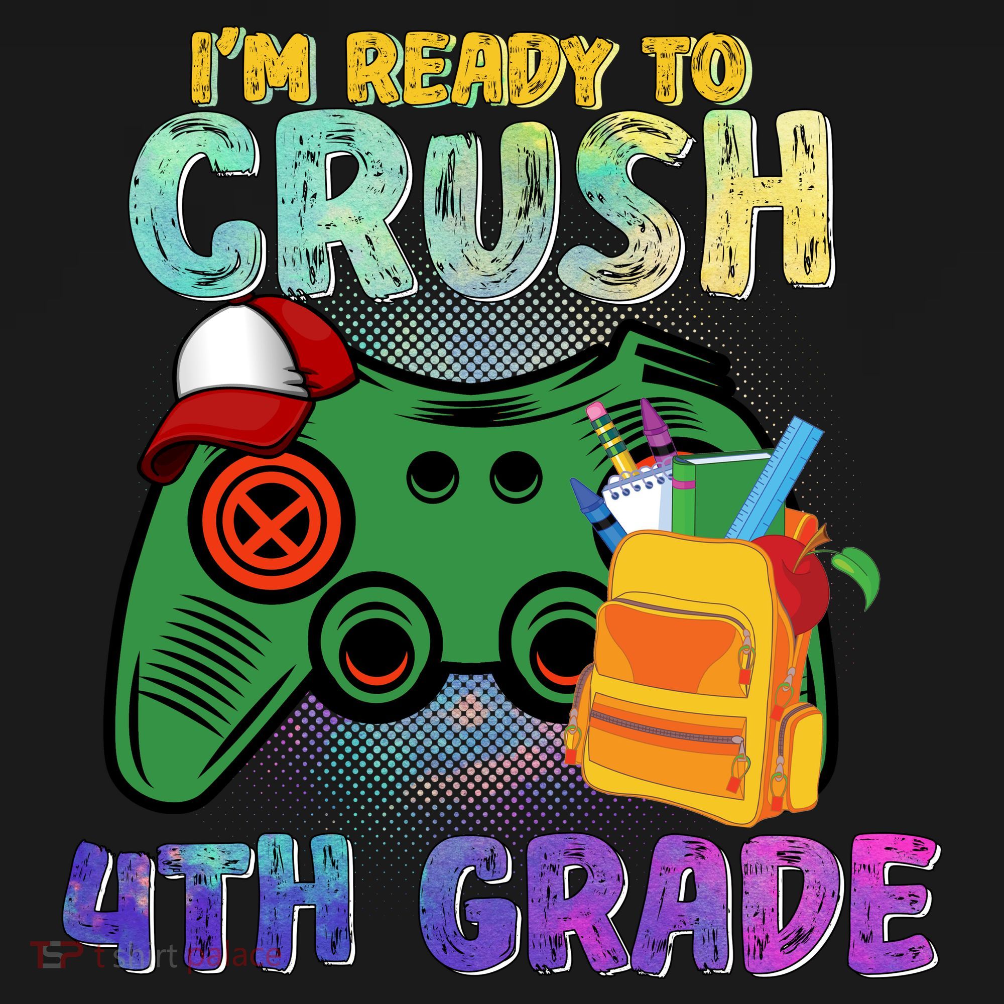 Back To School I'm Ready To Crush 4th Grade Gamer First Day Of School Visor