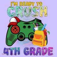 Back To School I'm Ready To Crush 4th Grade Gamer First Day Of School Mousepad thumb 1
