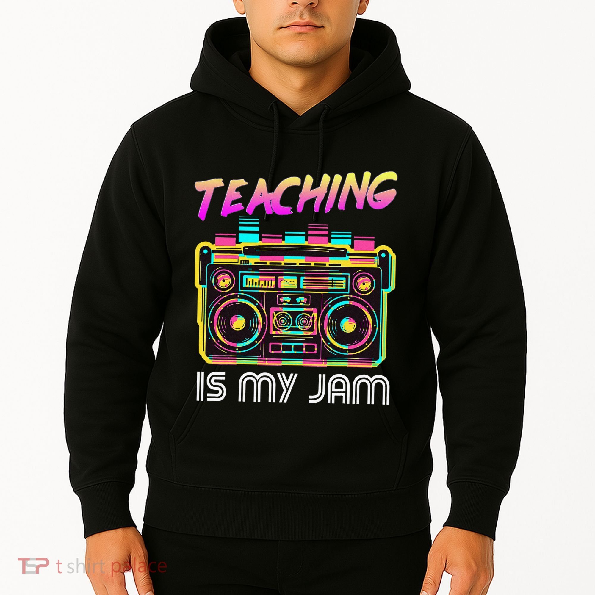 Back to School Retro Teaching is My Jam 80s Teacher Boombox Hoodie