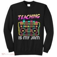 Back to School Retro Teaching is My Jam 80s Teacher Boombox Sweatshirt thumb 0