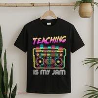 Back to School Retro Teaching is My Jam 80s Teacher Boombox T-Shirt thumb 2