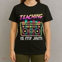 Back to School Retro Teaching is My Jam 80s Teacher Boombox T-Shirt thumb 4
