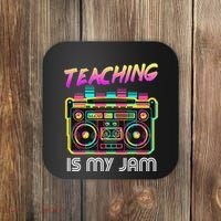 Back to School Retro Teaching is My Jam 80s Teacher Boombox Coaster thumb 0