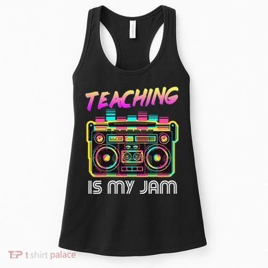 Back to School Retro Teaching is My Jam 80s Teacher Boombox Women's Tank Top