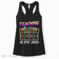 Back to School Retro Teaching is My Jam 80s Teacher Boombox Women's Tank Top thumb 0