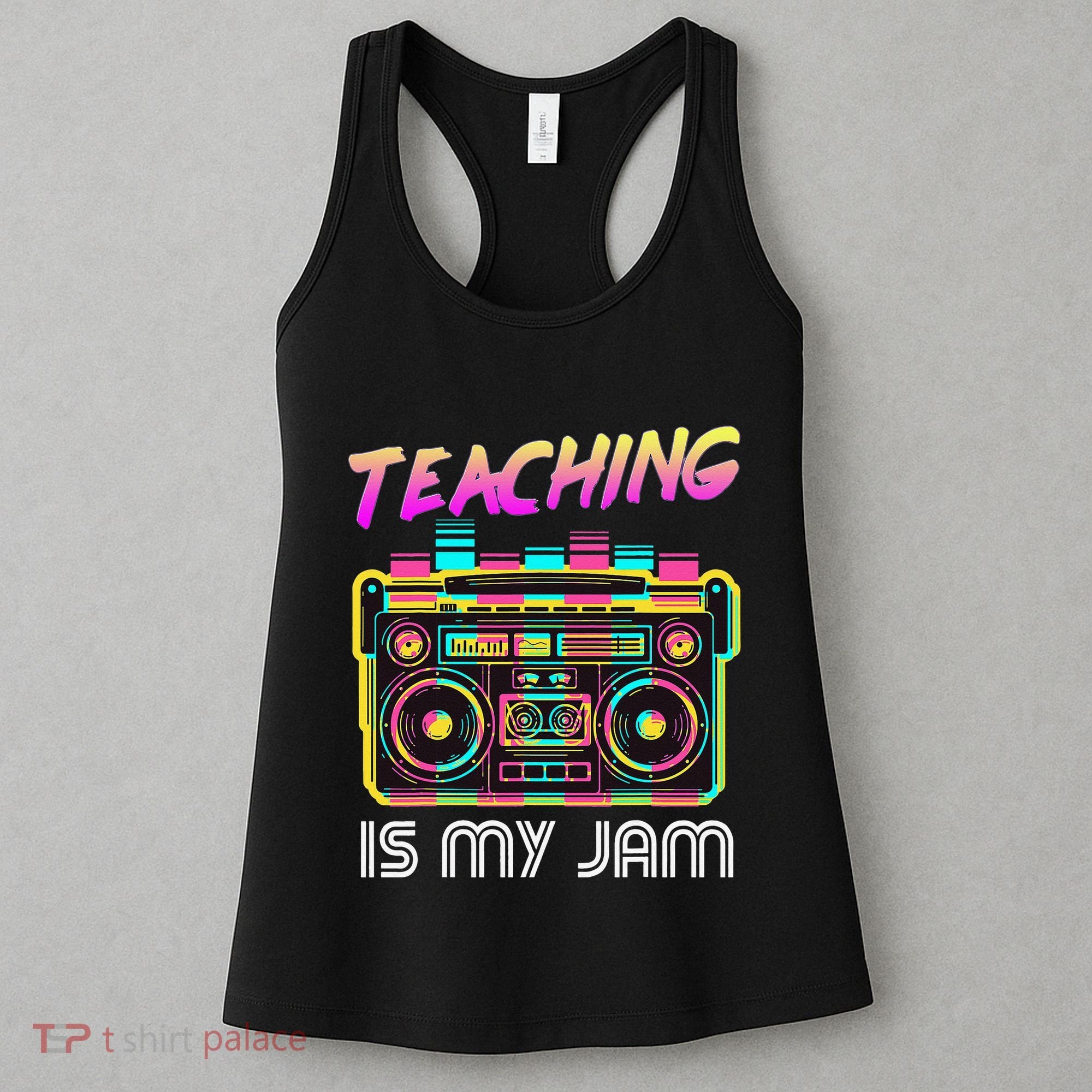 Back to School Retro Teaching is My Jam 80s Teacher Boombox Women's Tank Top