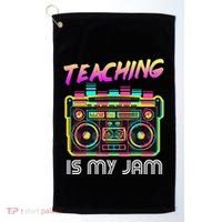 Back to School Retro Teaching is My Jam 80s Teacher Boombox Golf Towel thumb 0