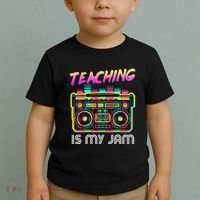 Back to School Retro Teaching is My Jam 80s Teacher Boombox Toddler T-Shirt thumb 2