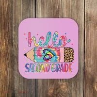 Back To School Hello Second 2nd Grade Leopard Tie Dye Pencil Coaster thumb 0