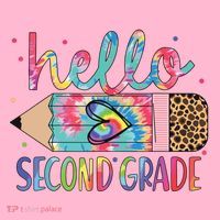 Back To School Hello Second 2nd Grade Leopard Tie Dye Pencil Coaster thumb 2