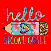 Back To School Hello Second 2nd Grade Leopard Tie Dye Pencil Santa Hat thumb 1